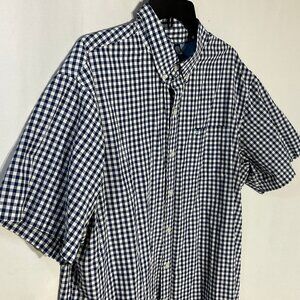 Mens IZOD XXL Blue & White Gingham Shirt